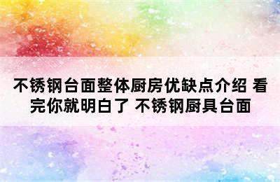 不锈钢台面整体厨房优缺点介绍 看完你就明白了 不锈钢厨具台面